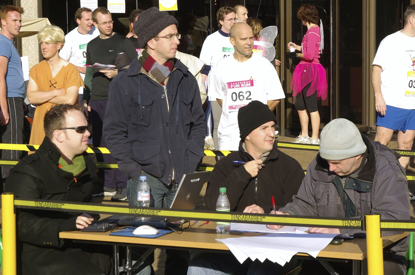Isobel and the Science Park Fun Run, Milton Road, Cambridge - 16th November 2007: The timers and monitors