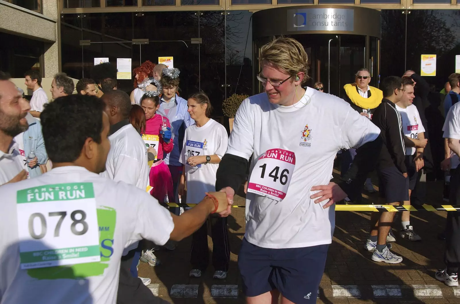 James finishes, from Isobel and the Science Park Fun Run, Milton Road, Cambridge - 16th November 2007