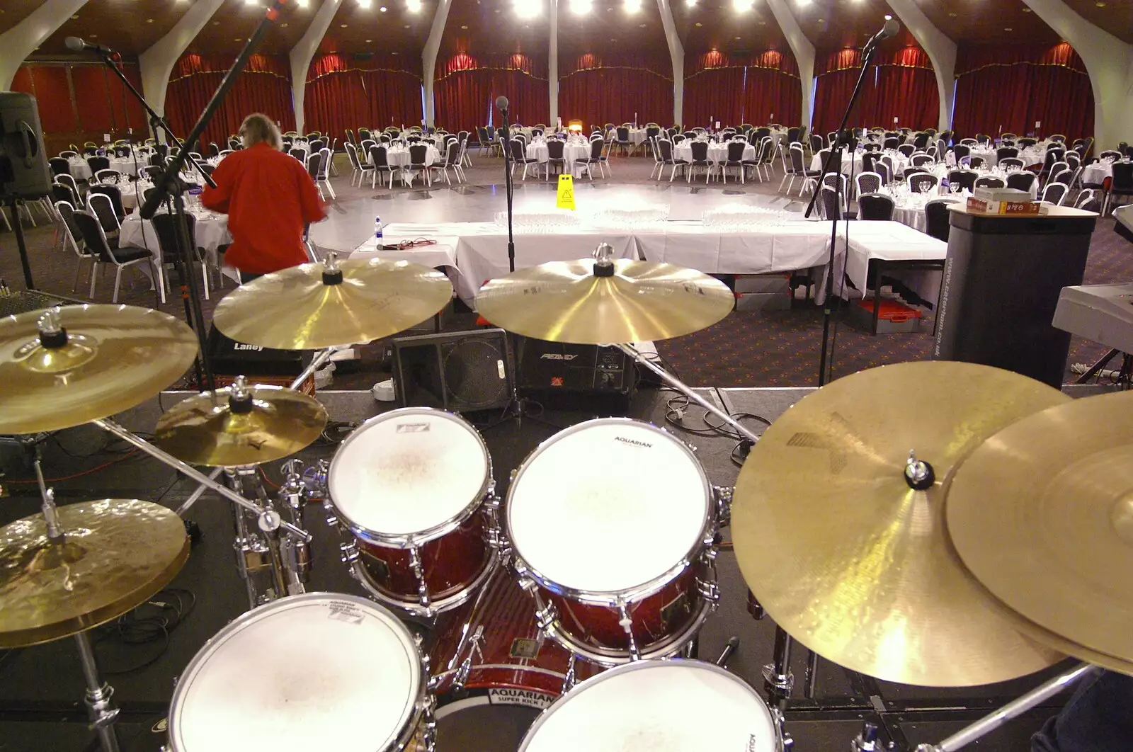 The view from Henry's drum kit, from The BBs On Tour, Gatwick Copthorne, West Sussex - 24th November 2007