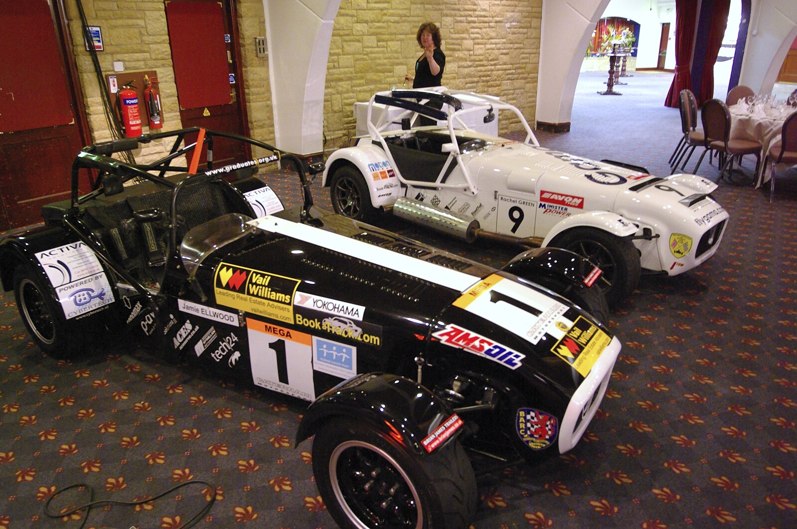 The BBs On Tour, Gatwick Copthorne, West Sussex - 24th November 2007: Jo mills around behind a couple of Caterham 7s