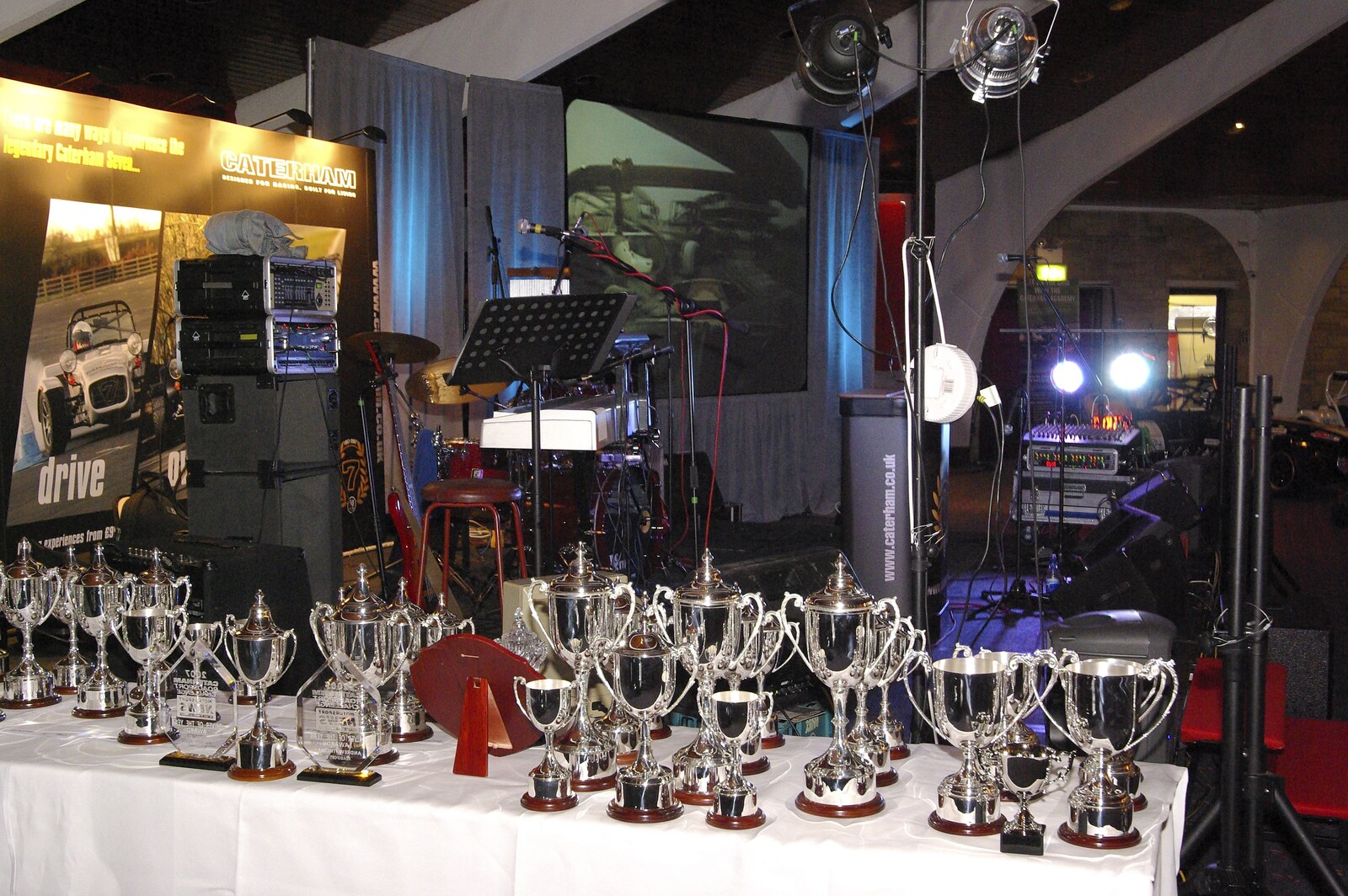 A table full of trophies from The BBs On Tour, Gatwick Copthorne, West Sussex - 24th November 2007