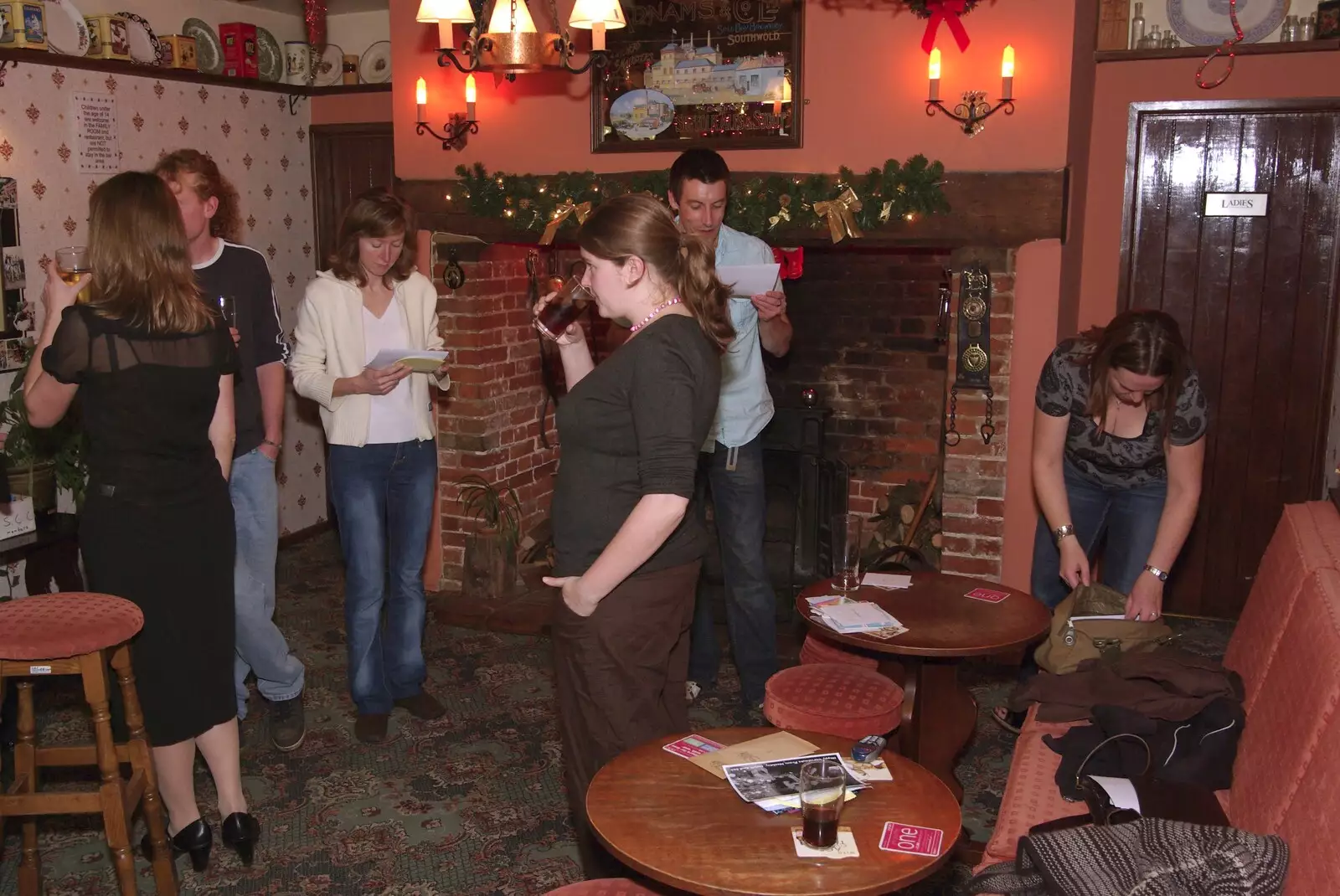 Isobel in the Swan, from The BSCC Christmas Dinner, Swan Inn, Brome, Suffolk - 8th December 2007