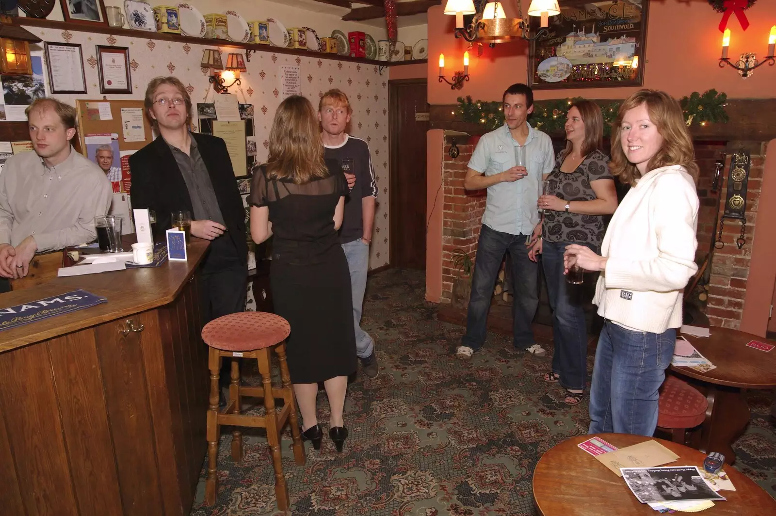 Pre-dinner drinks, from The BSCC Christmas Dinner, Swan Inn, Brome, Suffolk - 8th December 2007