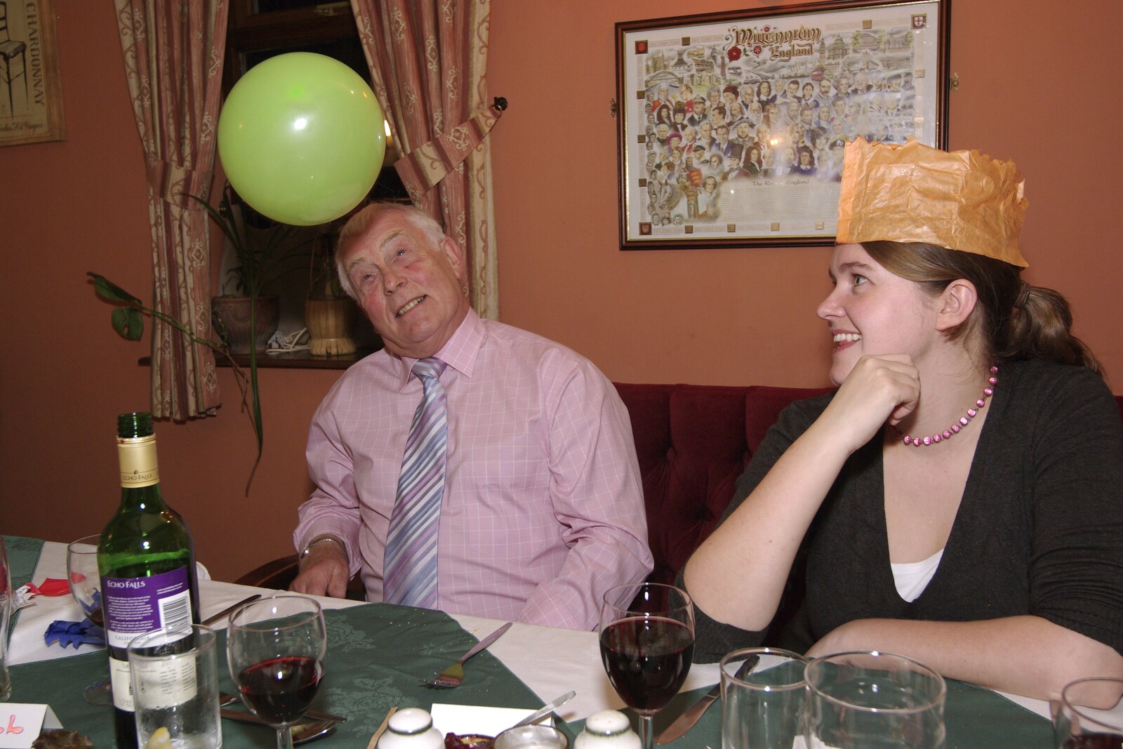 Colin does a balloon header from The BSCC Christmas Dinner, Swan Inn, Brome, Suffolk - 8th December 2007