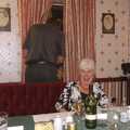 Alan disappears behind a curtain, The BSCC Christmas Dinner, Swan Inn, Brome, Suffolk - 8th December 2007