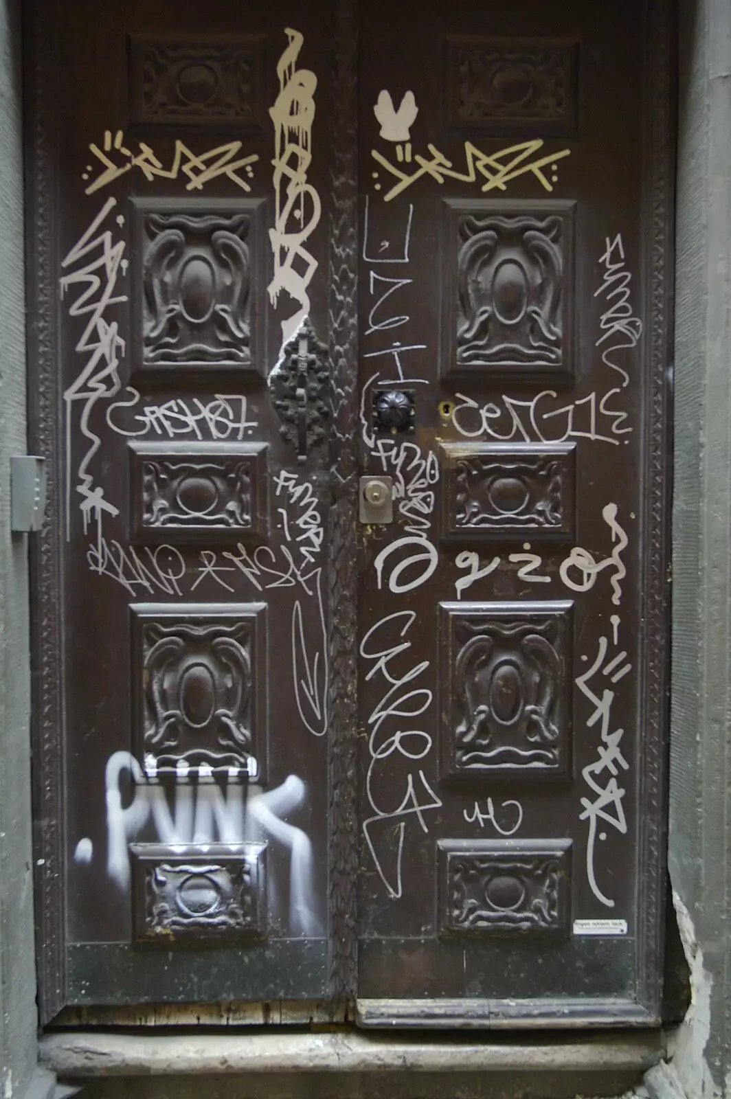 A graffiti'd door, from Gamla Stan, Stockholm, Sweden - 15th December 2007