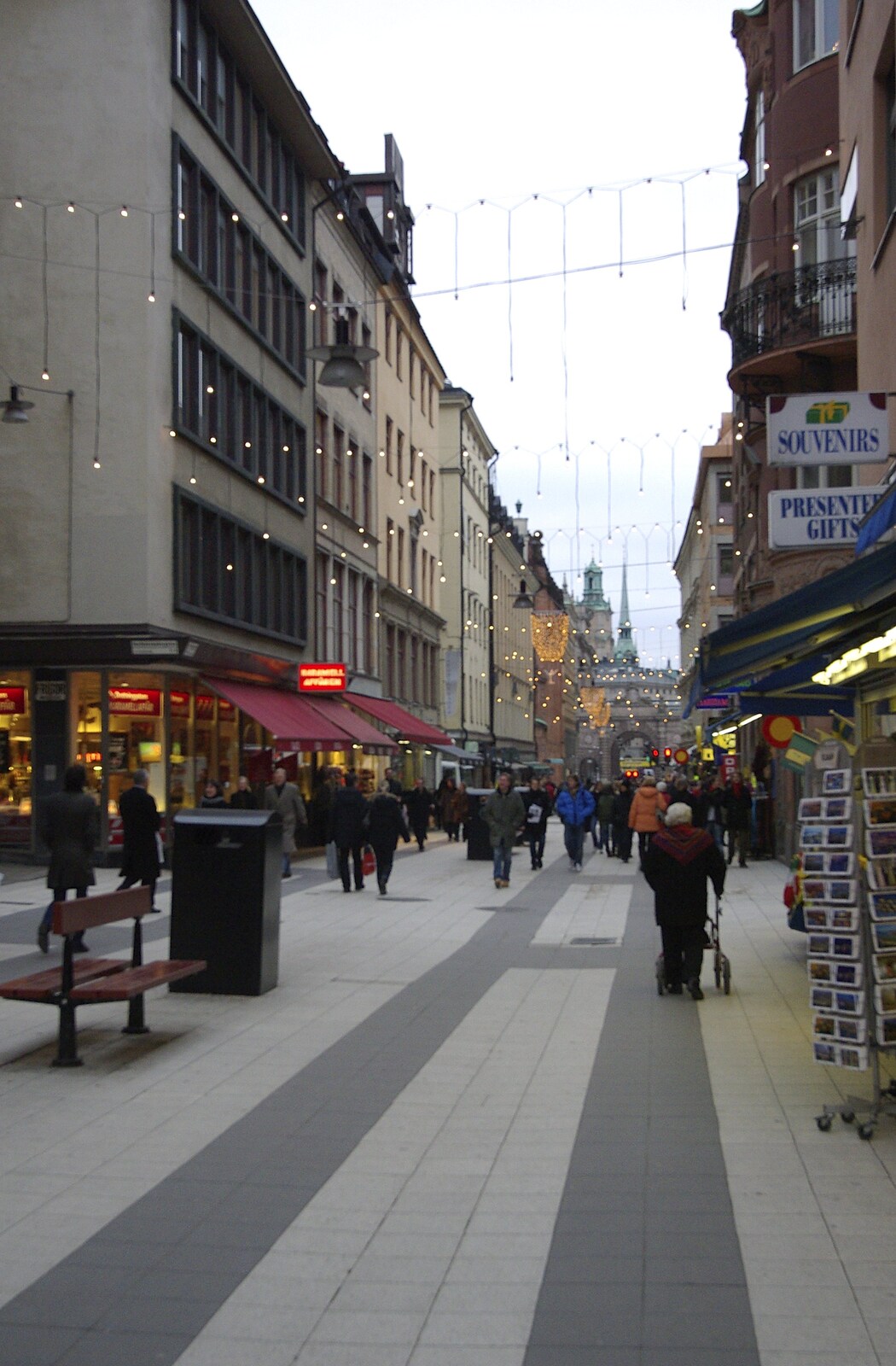 One of the main shopping streets from Gamla Stan, Stockholm, Sweden - 15th December 2007