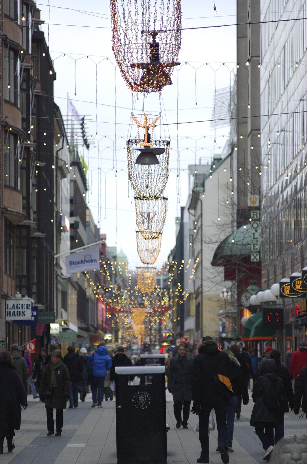 Stockholm's main shopping street from Gamla Stan, Stockholm, Sweden - 15th December 2007