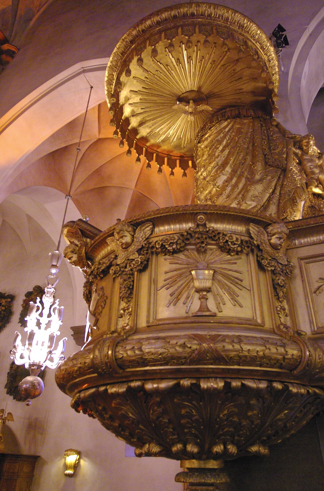 A lavishly-gold pulpit from Gamla Stan, Stockholm, Sweden - 15th December 2007