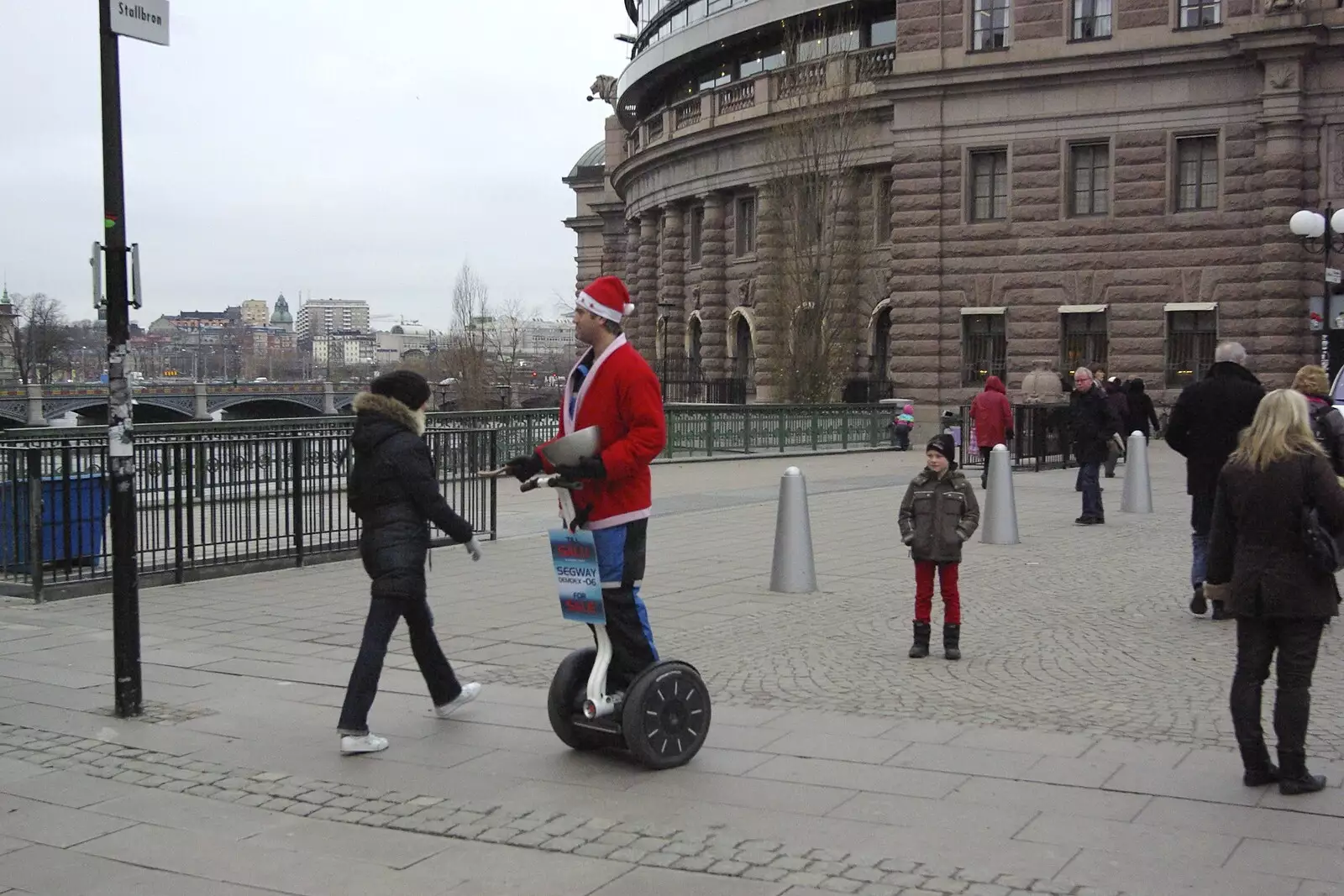 A guy on a Segway roams around handing out roasted nuts, from Gamla Stan, Stockholm, Sweden - 15th December 2007