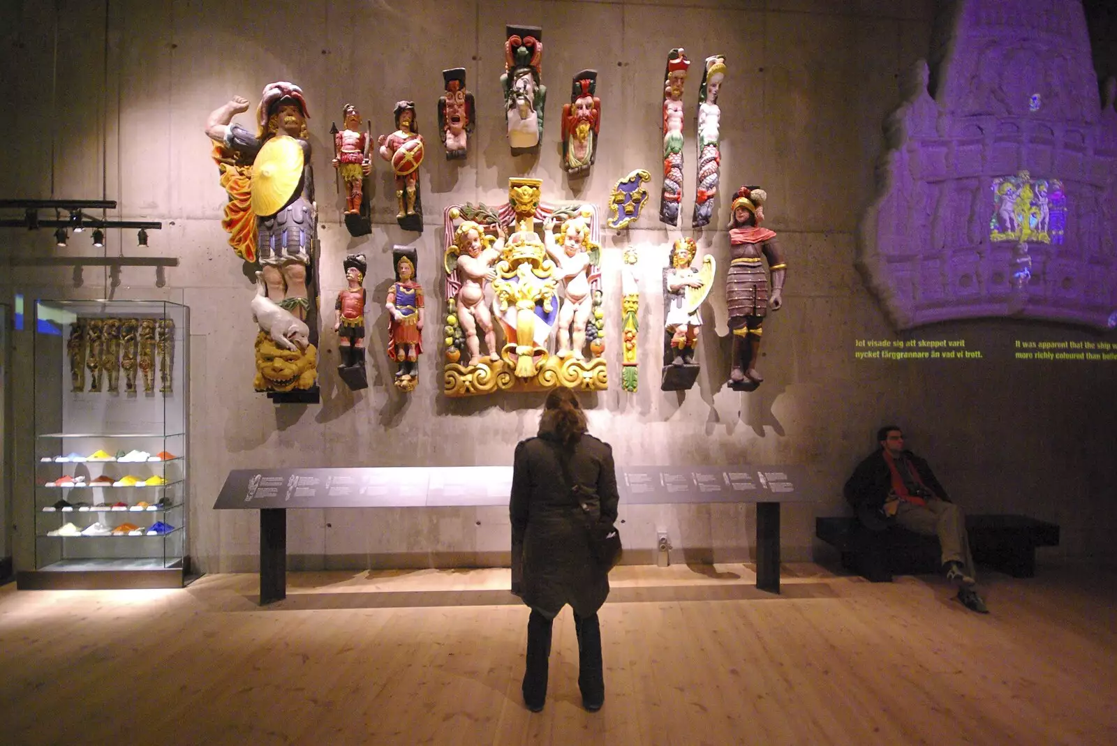 In the Wasa Museum, Isobel scopes out carving reconstructions, from Gamla Stan, Stockholm, Sweden - 15th December 2007