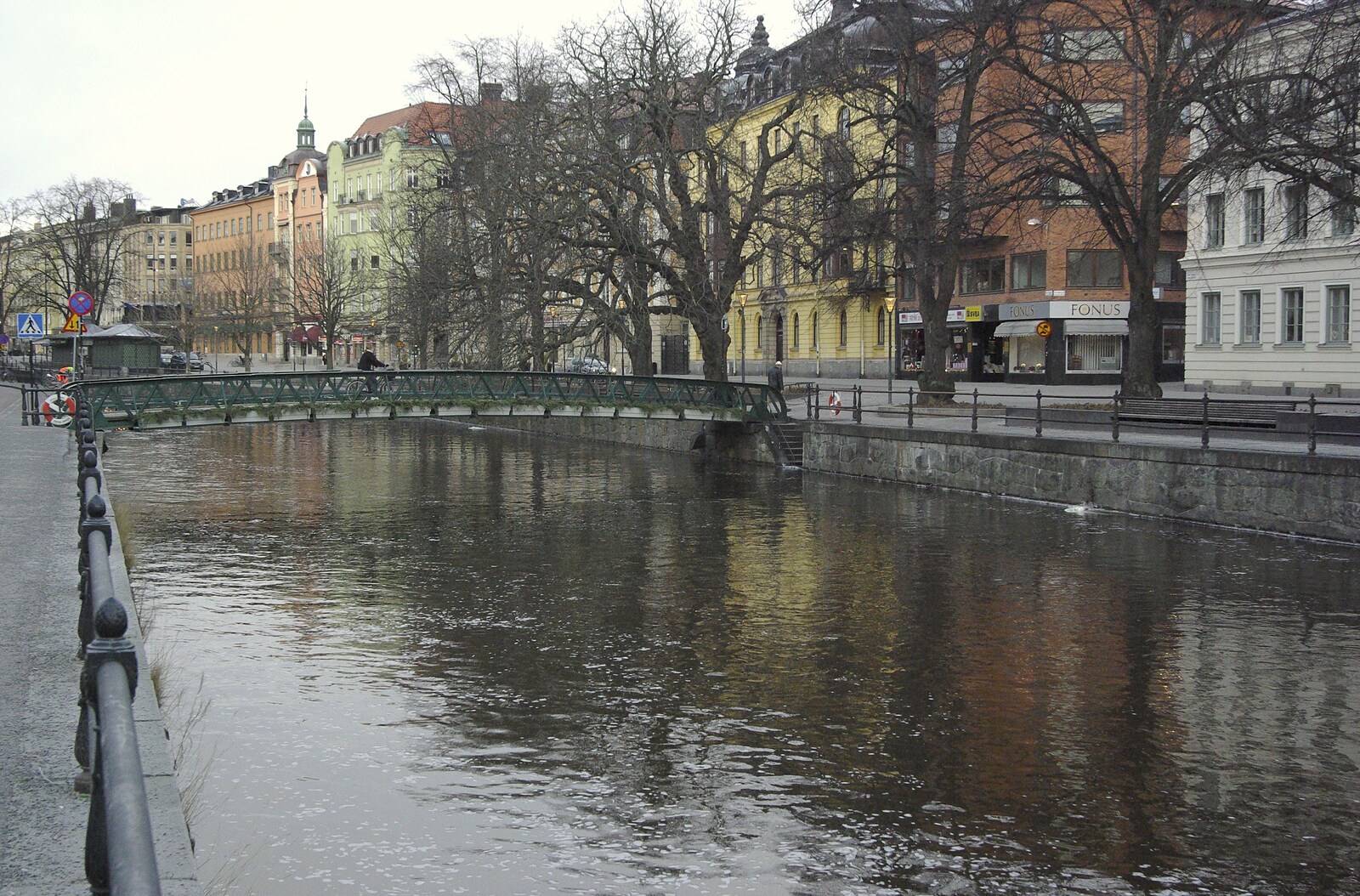 The Amsterdam-esque river in Uppsala from Gamla Uppsala, Uppsala County, Sweden - 16th December 2007