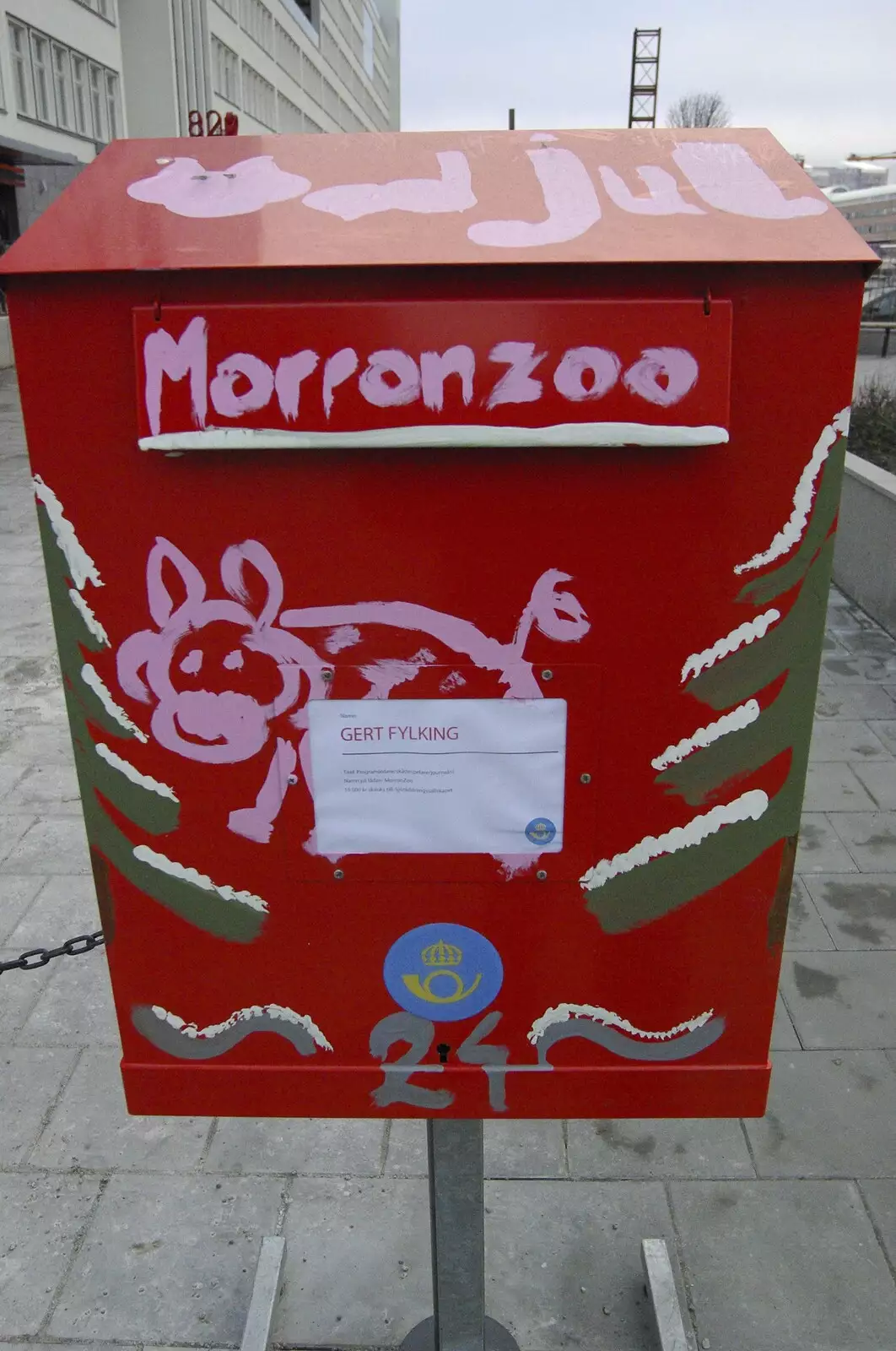 Brightly decorated post boxes, from A Few Hours in Skansen, Stockholm, Sweden - 17th December 2007