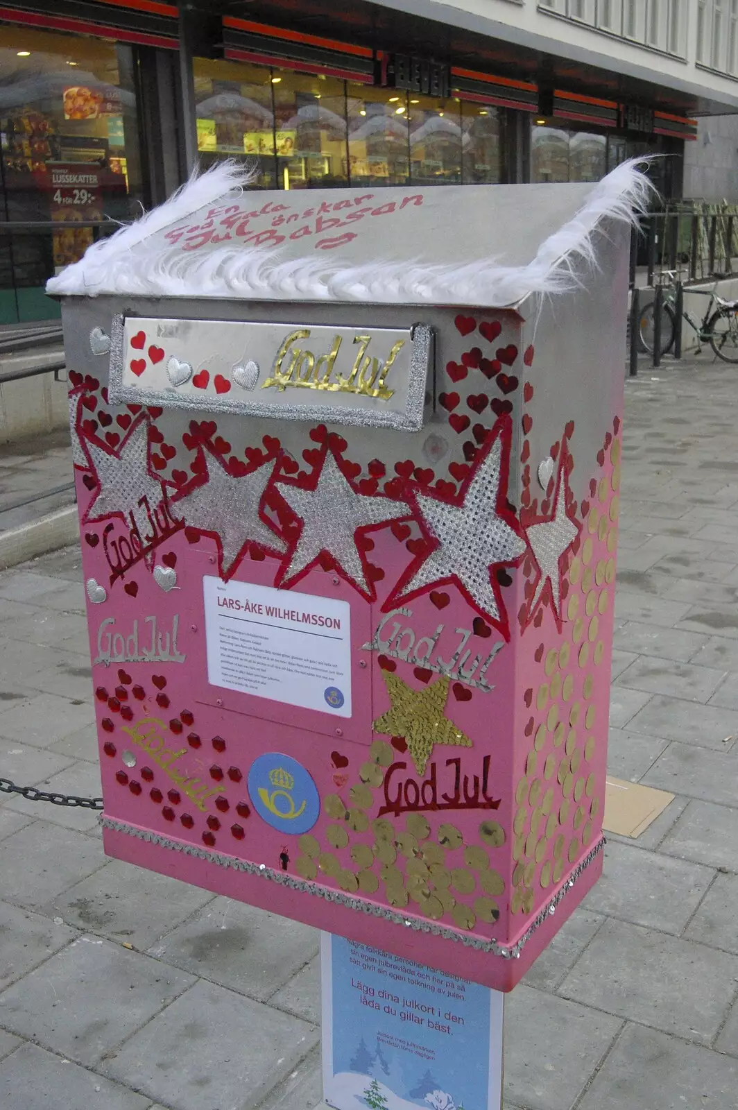 Another decorated post box, from A Few Hours in Skansen, Stockholm, Sweden - 17th December 2007