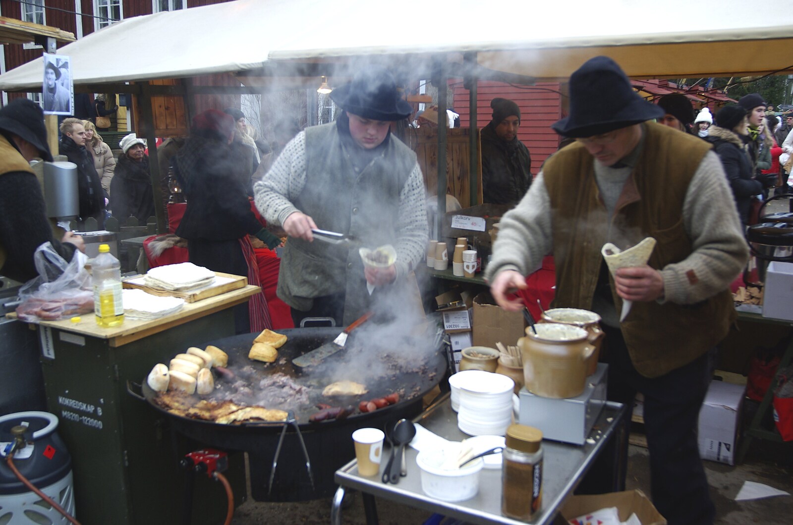 Traditional Christmas food in a huge smoking pan from A Few Hours in Skansen, Stockholm, Sweden - 17th December 2007