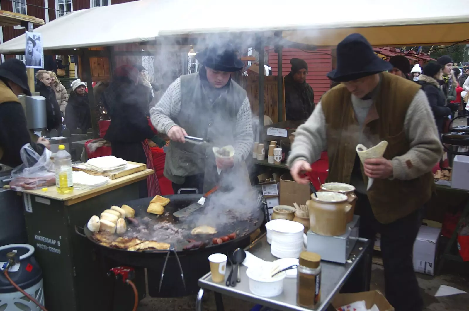 Traditional Christmas food in a huge smoking pan, from A Few Hours in Skansen, Stockholm, Sweden - 17th December 2007