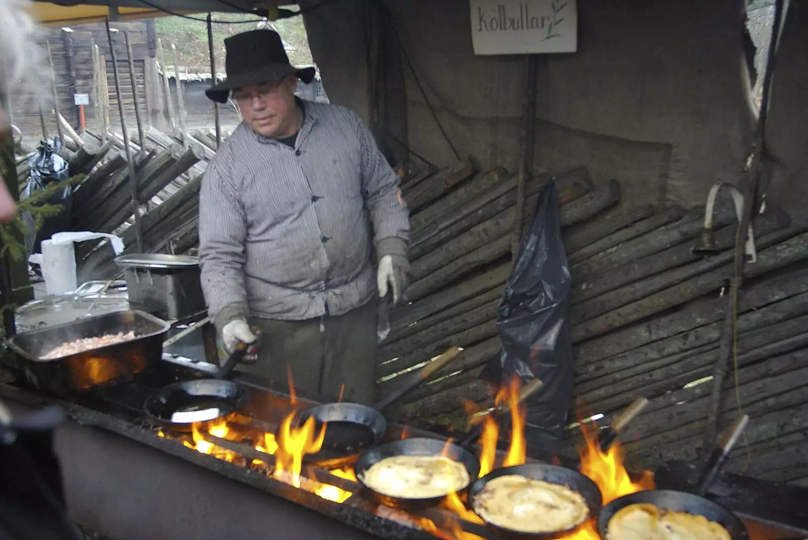 Thick pancakes are fried in a deep layer of fat, from A Few Hours in Skansen, Stockholm, Sweden - 17th December 2007