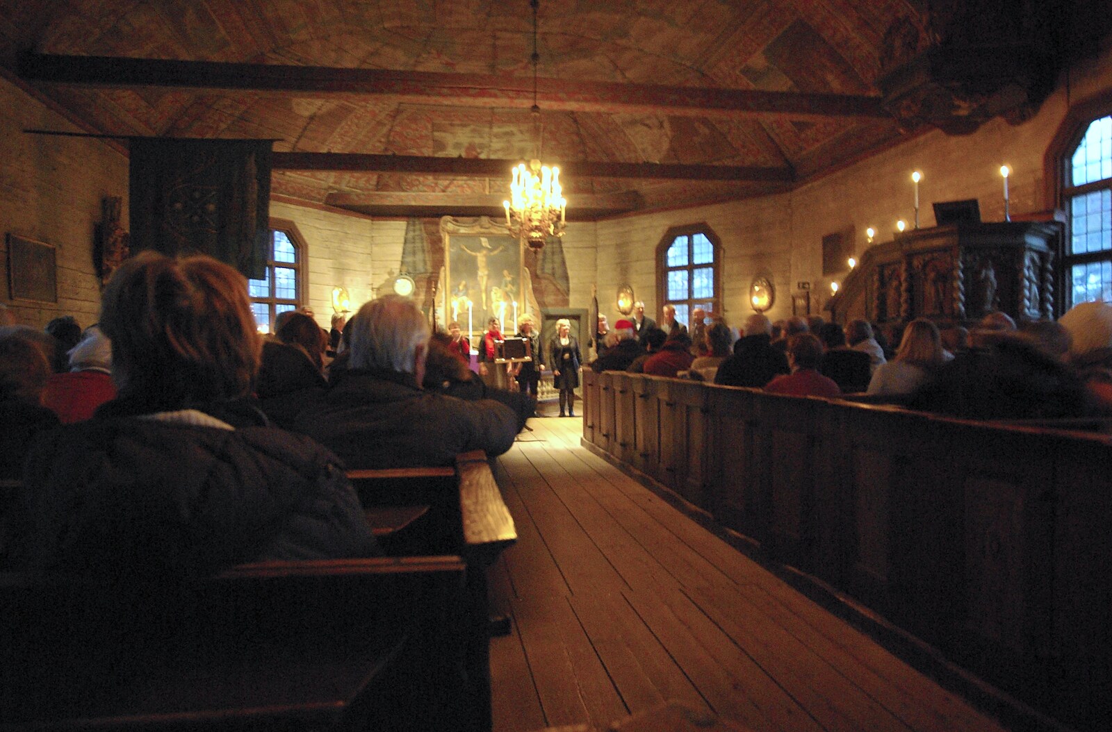 Festive singing in a candle-lit 18th Century church from A Few Hours in Skansen, Stockholm, Sweden - 17th December 2007