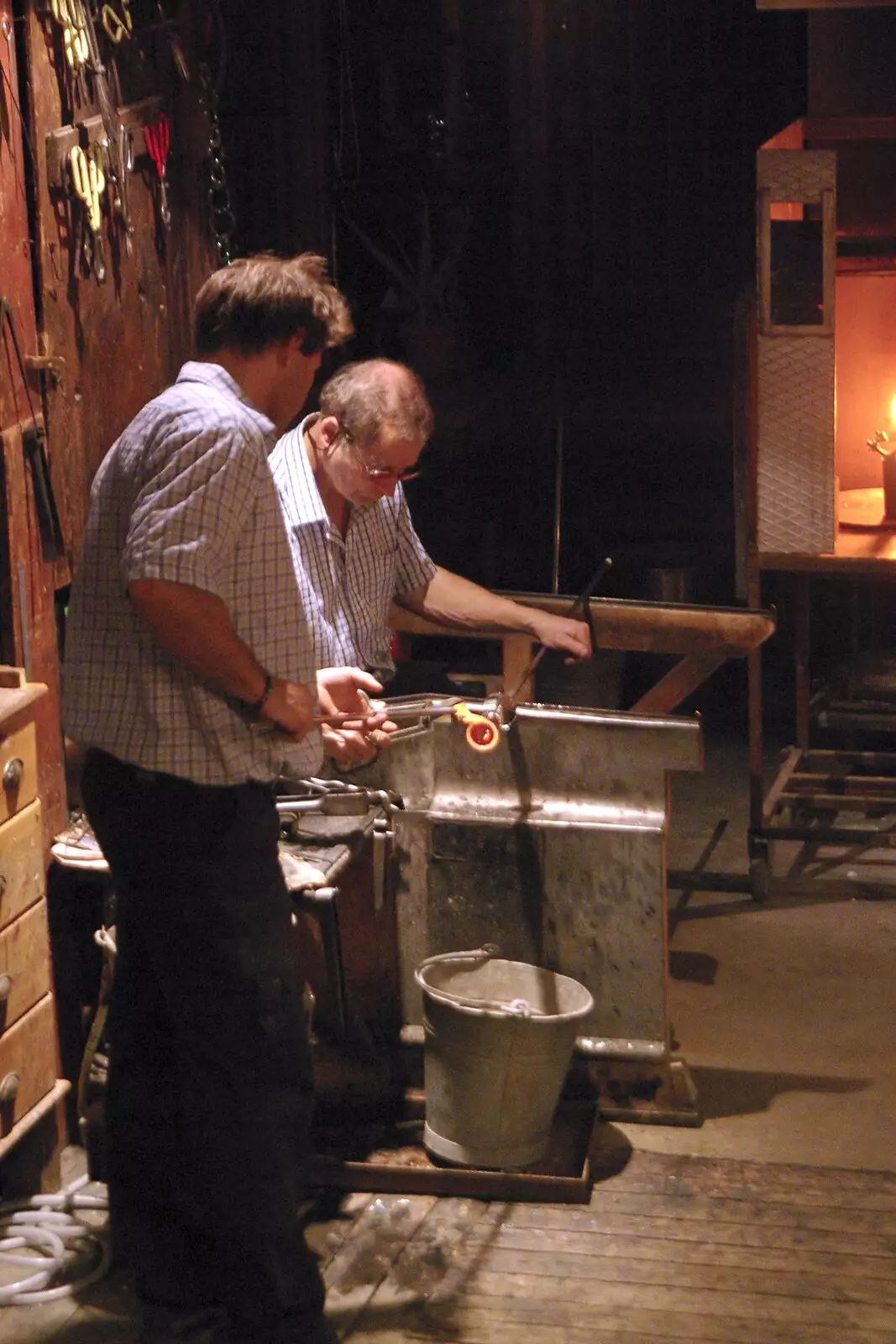 A couple of dudes demonstrate the art of glassmaking, from A Few Hours in Skansen, Stockholm, Sweden - 17th December 2007