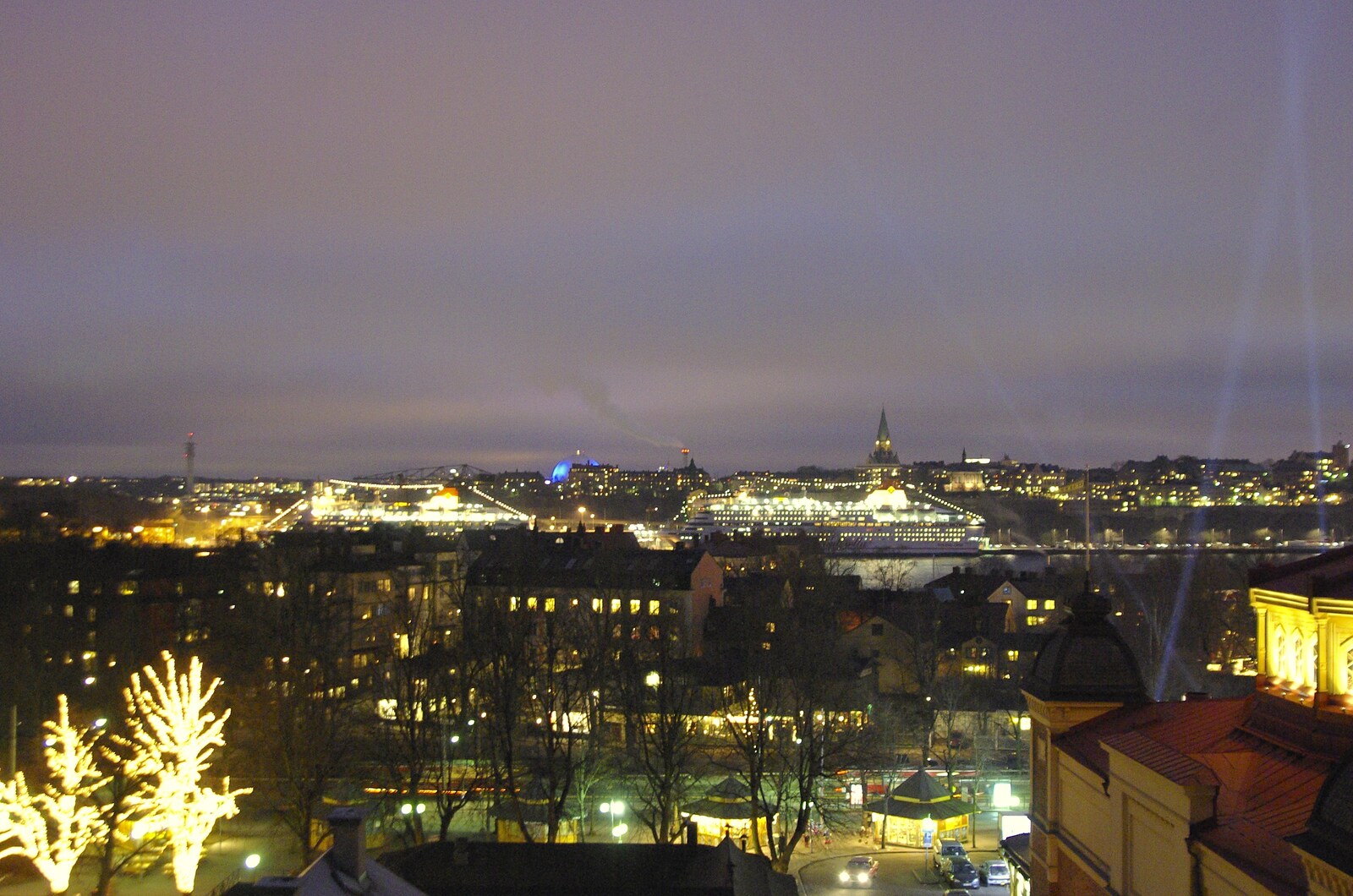 A night-time view over Stockholm from A Few Hours in Skansen, Stockholm, Sweden - 17th December 2007