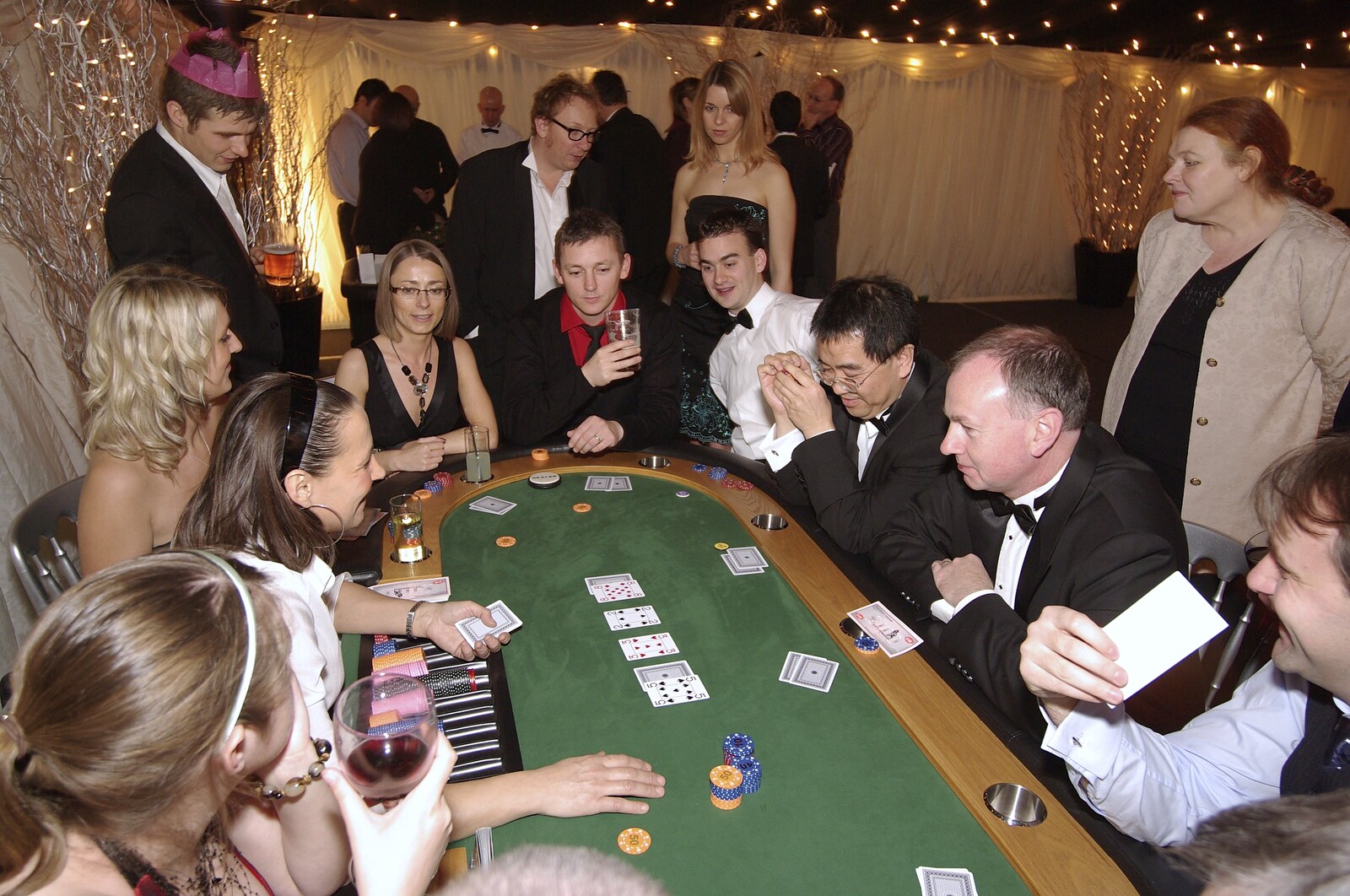 Back at the Blackjack table from Qualcomm Cambridge's Christmas, Hotel Felix, Cambridge - 20th December 2007