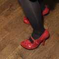 Celia's new red shoes, Taptu's Christmas Bash, La Raza, Cambridge - 21st December 2007