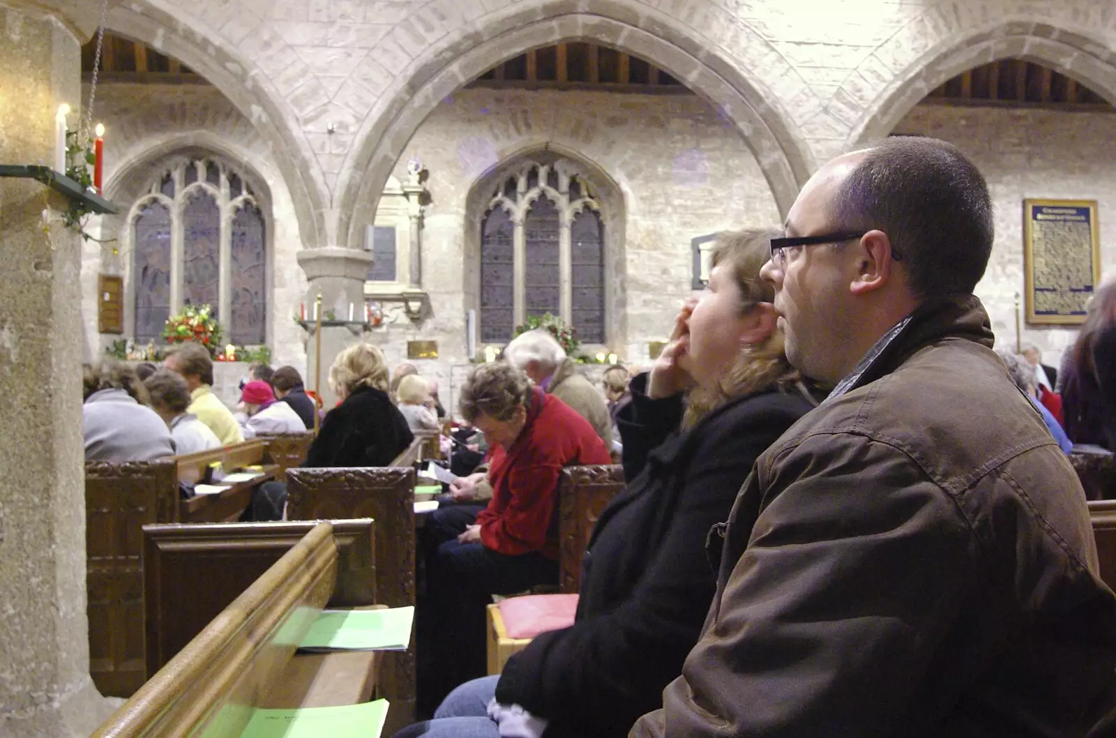 Sis and Matt in the church, from Christmas at Sis and Matt's, Chagford, Devon - 25th December 2007