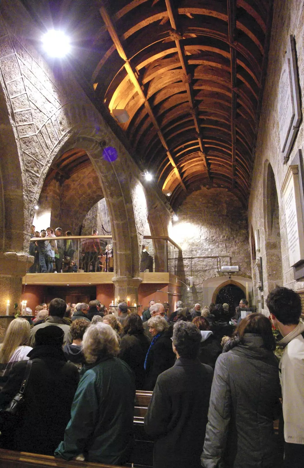 The packed church empties, from Christmas at Sis and Matt's, Chagford, Devon - 25th December 2007