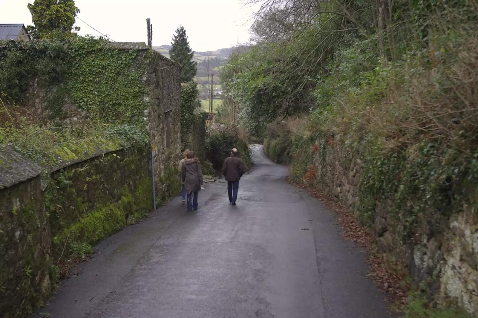 We head off for a walk around Chagford, from Christmas at Sis and Matt's, Chagford, Devon - 25th December 2007