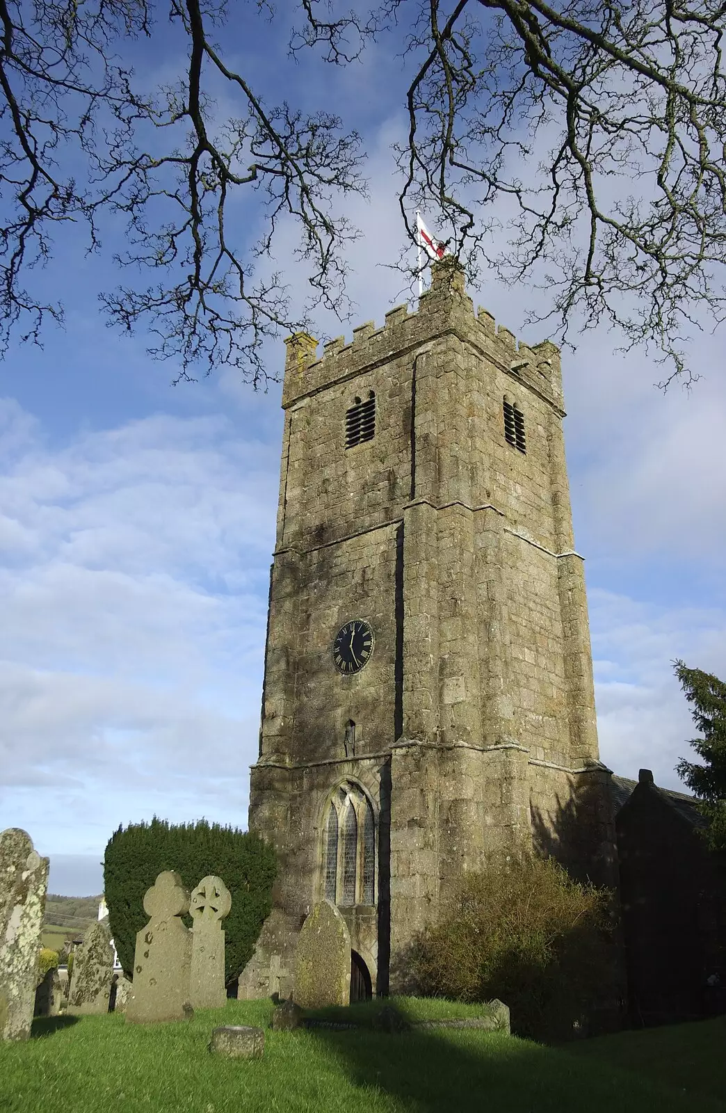 The church of St. Michael, Chagford, from Matt's Allotment and Meldon Hill, Chagford, Devon - 26th December 2007