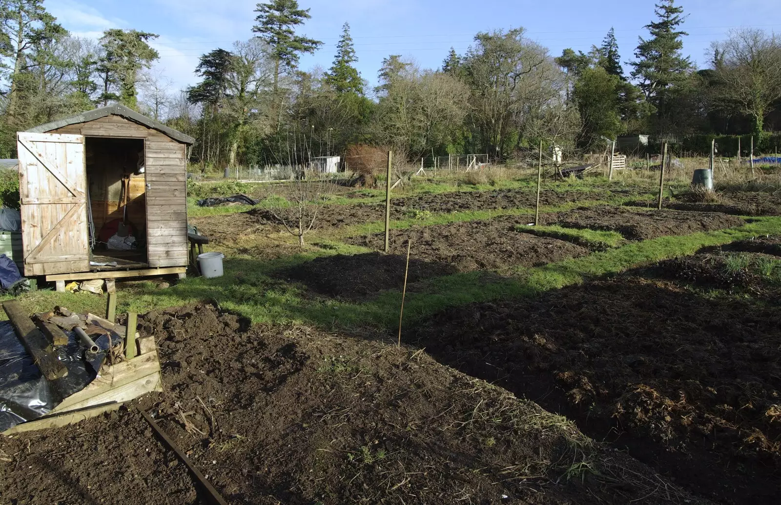 Winter allotments, from Matt's Allotment and Meldon Hill, Chagford, Devon - 26th December 2007