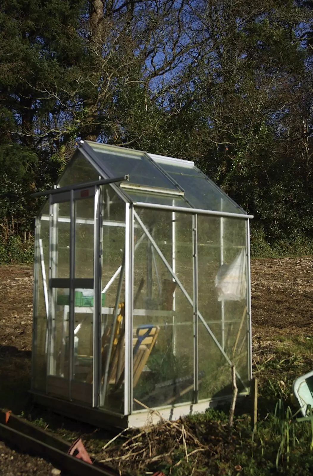 Possibly the tiniest greenhouse in the world, from Matt's Allotment and Meldon Hill, Chagford, Devon - 26th December 2007