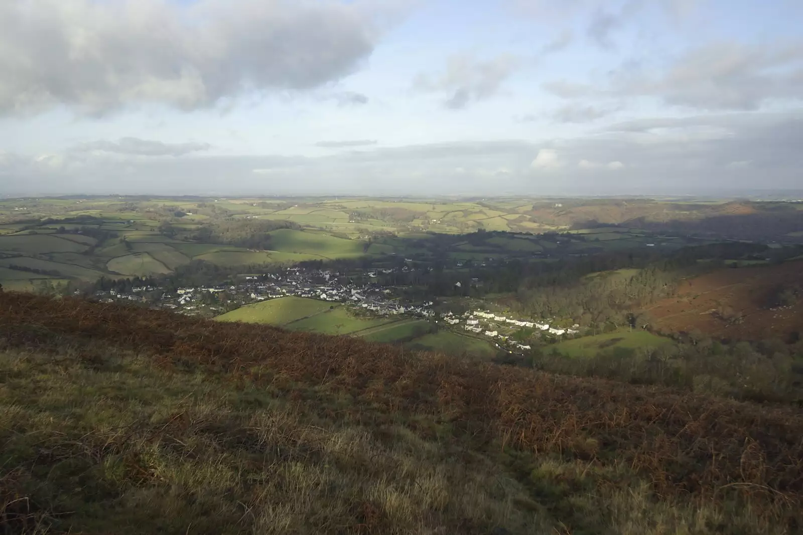 The town of Chagford viewed from Meldon Hill, from Matt's Allotment and Meldon Hill, Chagford, Devon - 26th December 2007