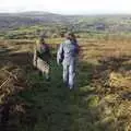 We head off back down the hill, Matt's Allotment and Meldon Hill, Chagford, Devon - 26th December 2007