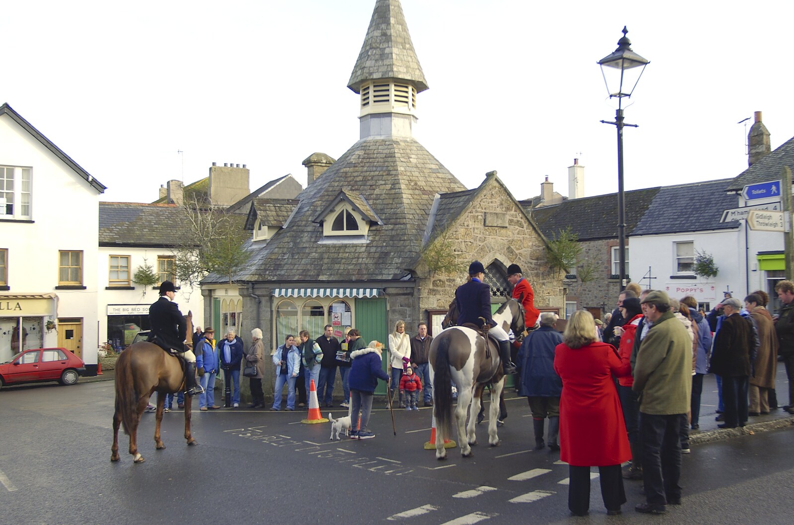 The hunt starts gathering in The Square from A Boxing Day Hunt, Chagford, Devon - 26th December 2007