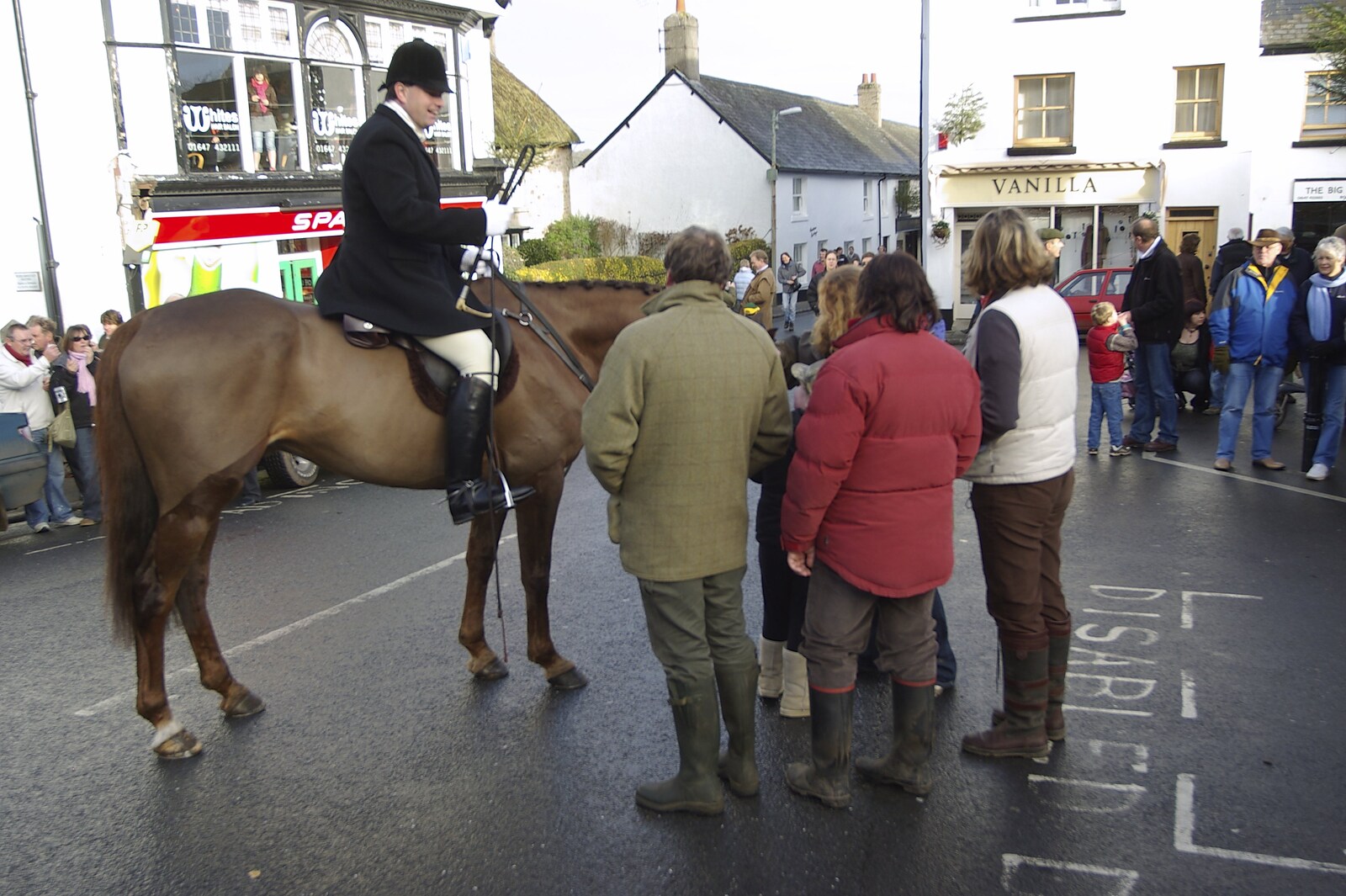 A horse on North Street from A Boxing Day Hunt, Chagford, Devon - 26th December 2007