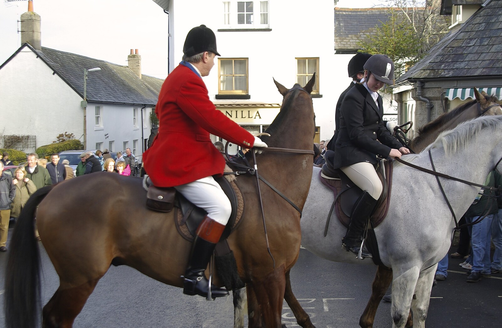 A rider arrives in colours from A Boxing Day Hunt, Chagford, Devon - 26th December 2007