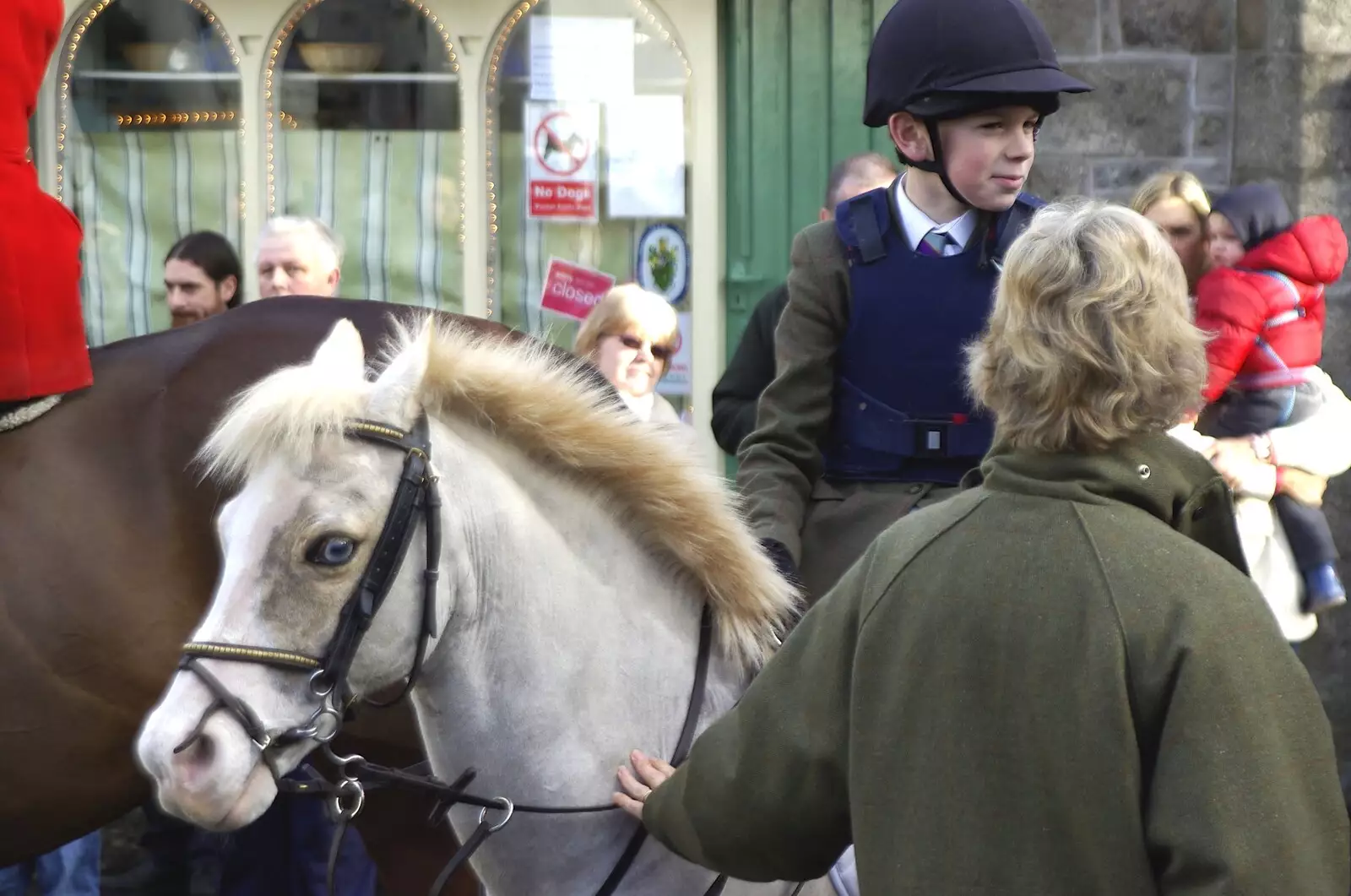 A small boy on a crazy-eyed pony, from A Boxing Day Hunt, Chagford, Devon - 26th December 2007