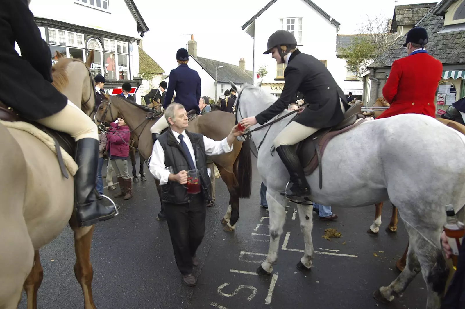 Mulled wine is passed around, from A Boxing Day Hunt, Chagford, Devon - 26th December 2007