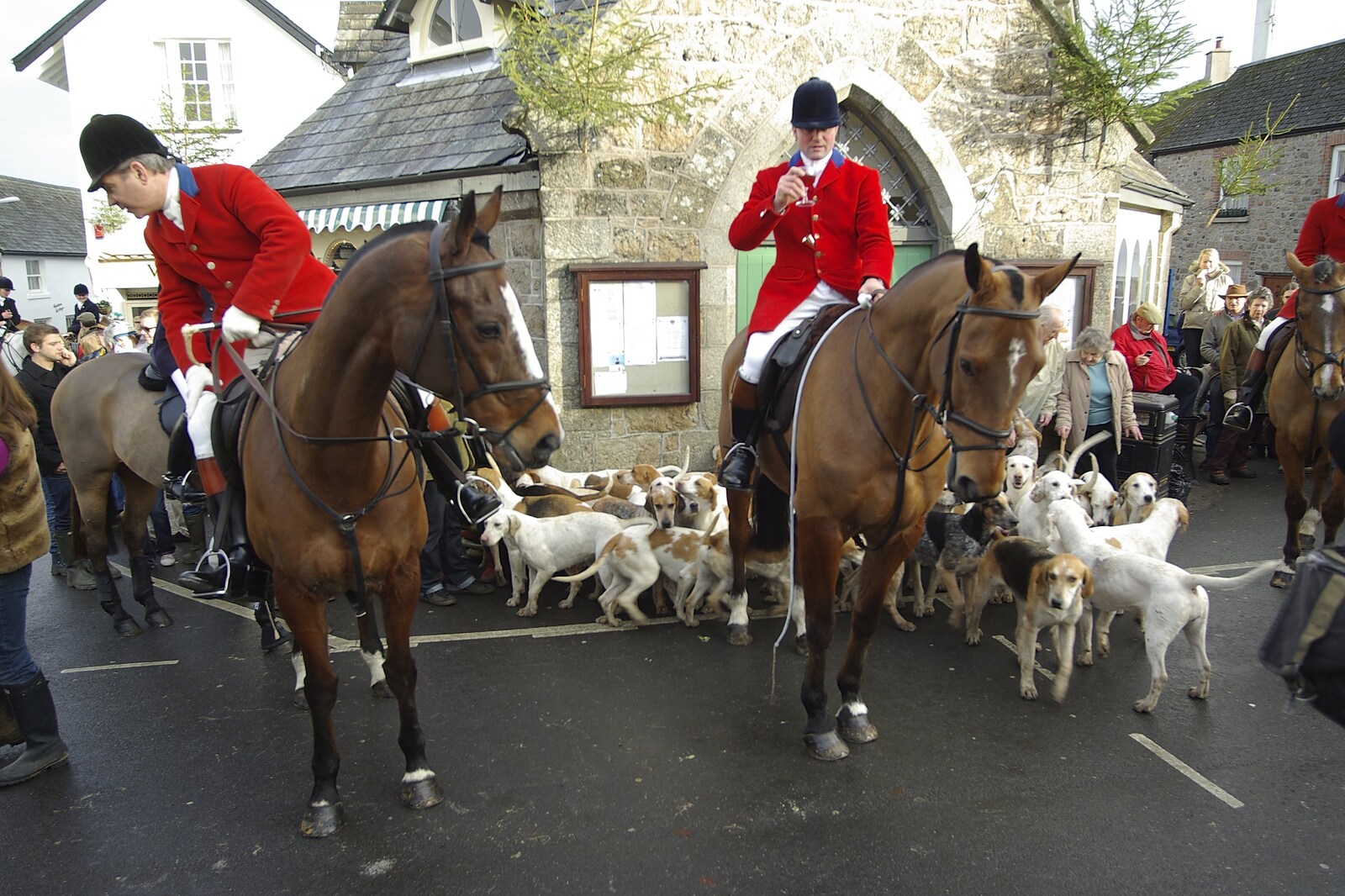 A rider with a glass of mulled wine from A Boxing Day Hunt, Chagford, Devon - 26th December 2007