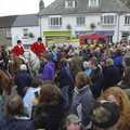 A fire engine squeezes through the crowds, A Boxing Day Hunt, Chagford, Devon - 26th December 2007
