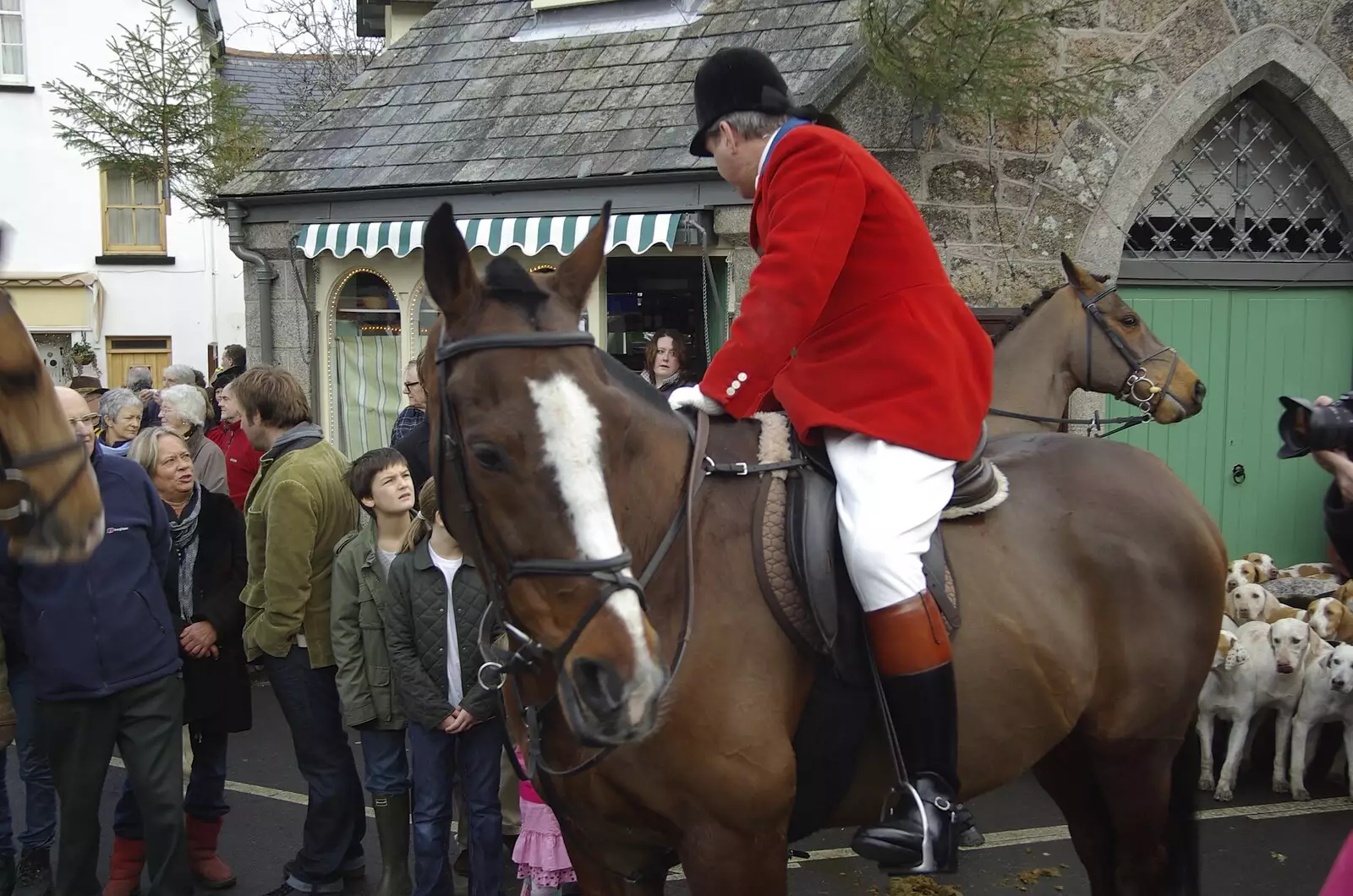 A horse looks back, from A Boxing Day Hunt, Chagford, Devon - 26th December 2007