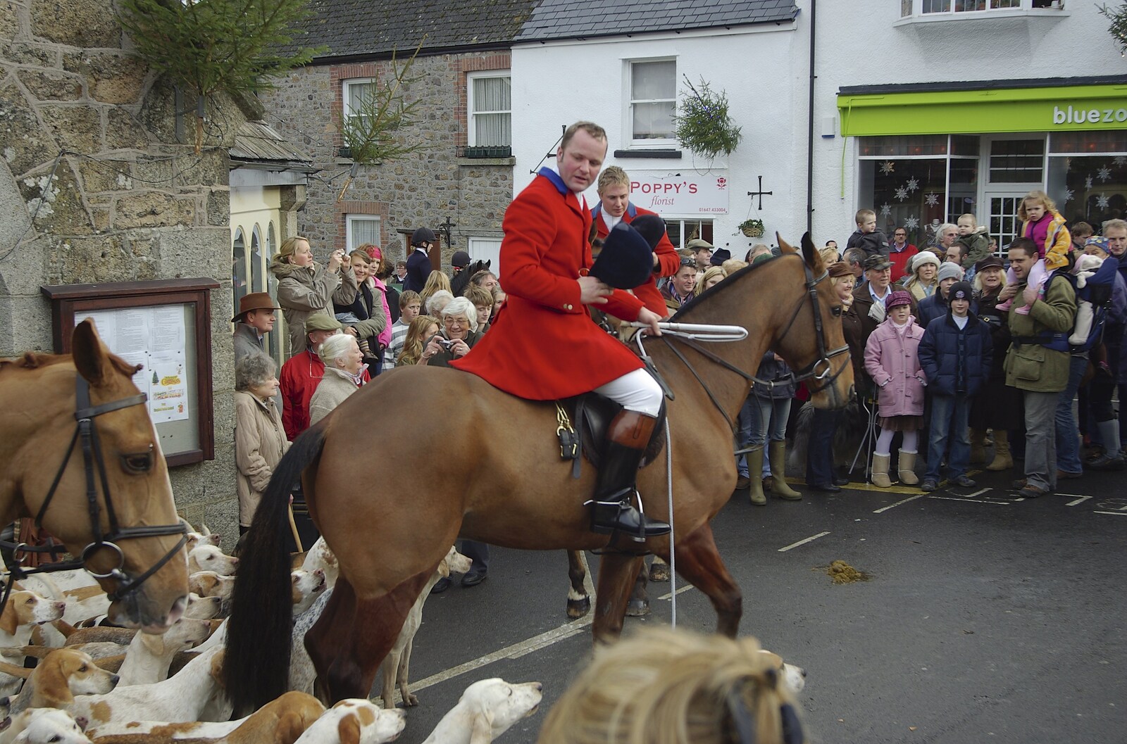 The whipper-in leads the hounds off from A Boxing Day Hunt, Chagford, Devon - 26th December 2007