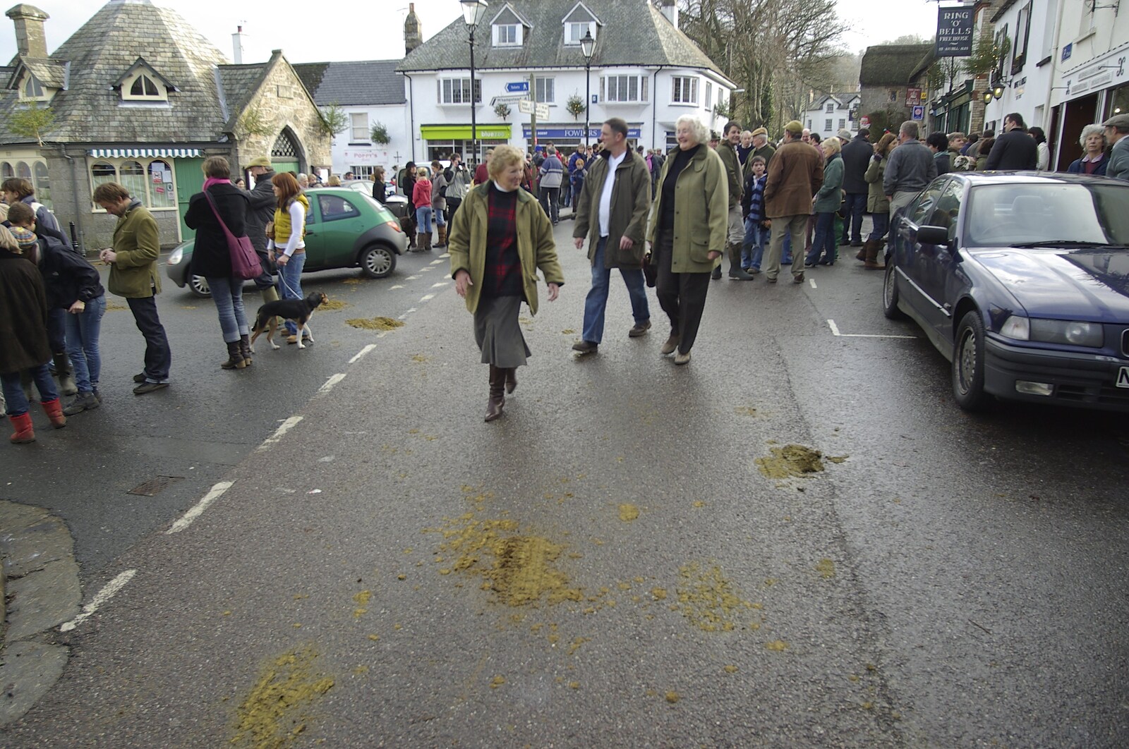The square is covered in horse poo from A Boxing Day Hunt, Chagford, Devon - 26th December 2007