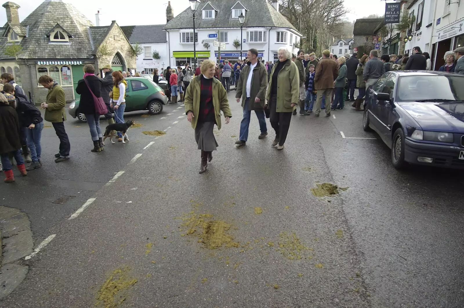 The square is covered in horse poo, from A Boxing Day Hunt, Chagford, Devon - 26th December 2007