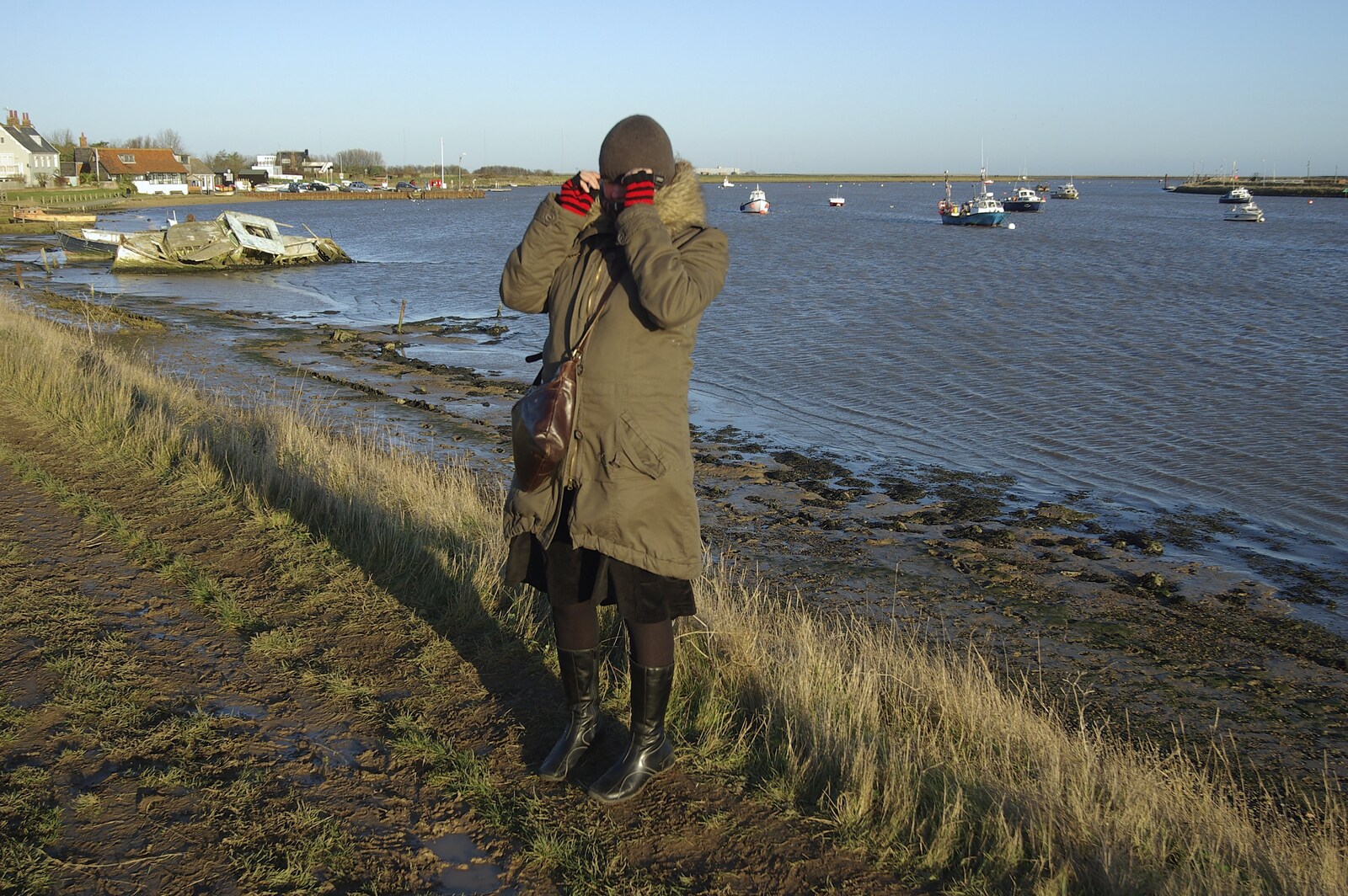 Isobel pulls her hat down against the cold from A Post-Christmas Trip to Orford, Suffolk - 29th December 2007