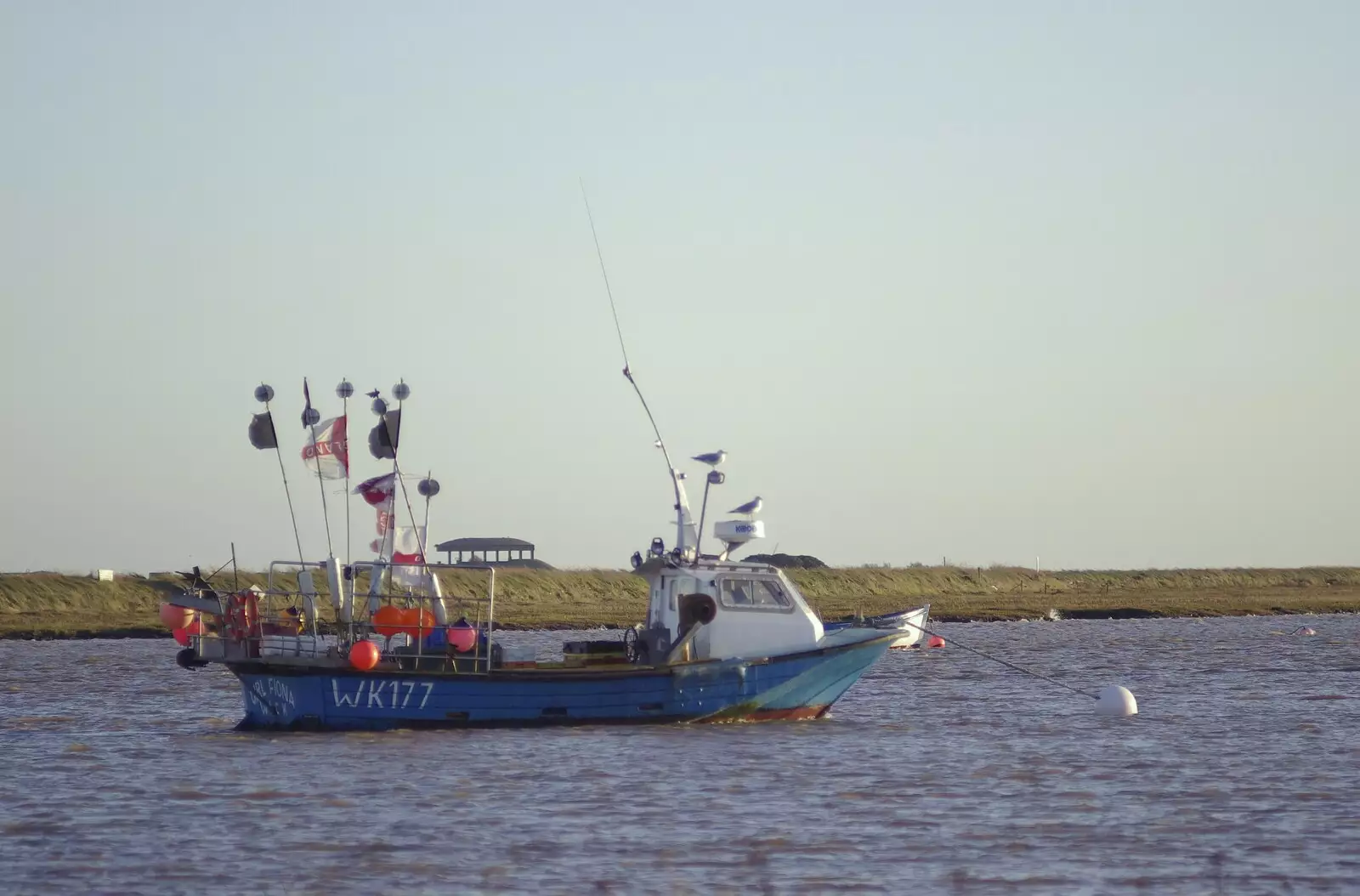 A working fishing boat heads up the river, from A Post-Christmas Trip to Orford, Suffolk - 29th December 2007