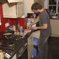 Sam prepares dinner