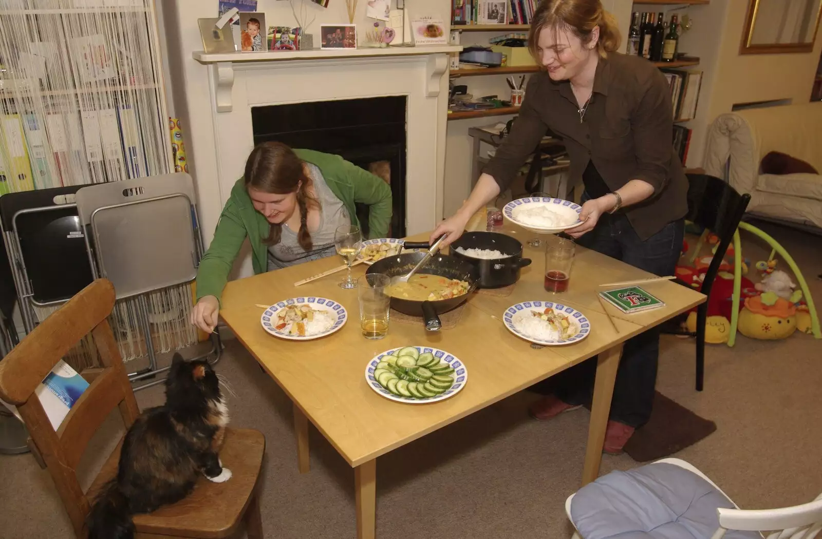 Rachel serves up Thai curry, from Thai with Rachel and Sam, and Steve's Taptu Birthday Cake, Cambridge - 12th January 2008