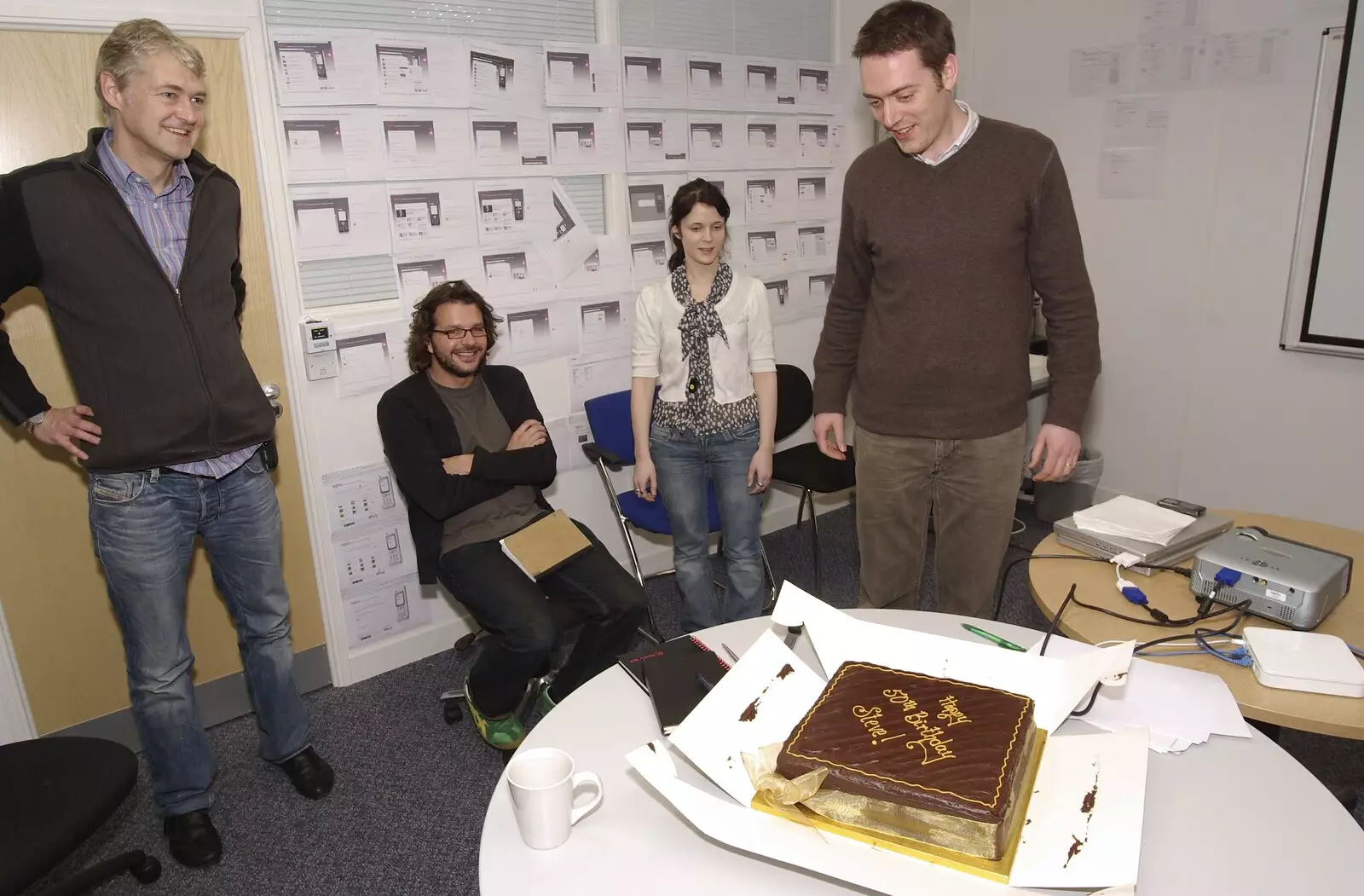 A Fitbillies' 50th birthday cake, from Thai with Rachel and Sam, and Steve's Taptu Birthday Cake, Cambridge - 12th January 2008